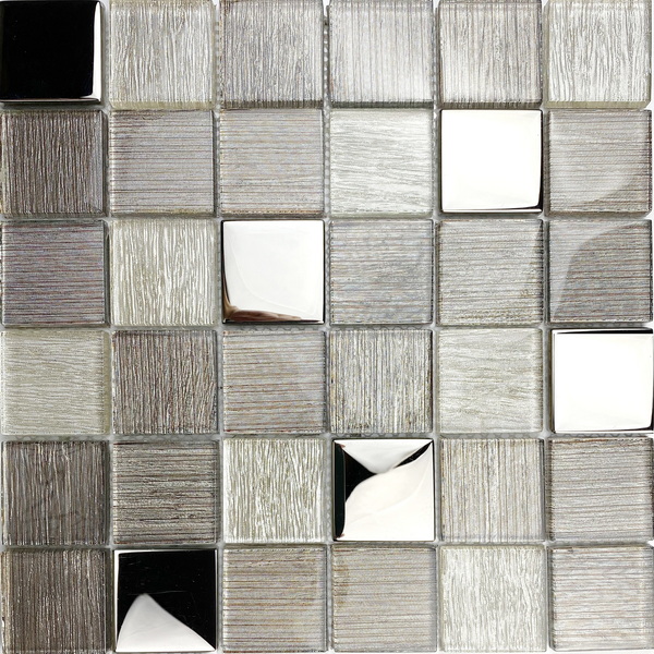 crystal glass mosaic tile, combination of shimmer silk foil glass tile and silver electroplated glass, #wall tile, #bathroom tile, #kitchen tile, #backsplash tile. Impressively durable and no on-going maintenance required. This series of glass tiles are made by Xmosaics Foshan factory, a reliable mosaic tile manufacturer, supplier and exporter.