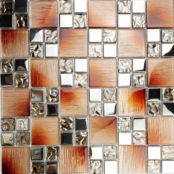 Crystal glass mosaic tile XGS MQ07, a combination of shimmer foil glass tile and electroplated decorative glass tiles. #wall tile, #bathroom tile, #kitchen tile, #backsplash tile, #accent wall tile. Impressively durable and easy to clean. This series of glass mosaic  tiles are made by Xmosaics Foshan factory, your reliable mosaic tile manufacturer, supplier and exporter.