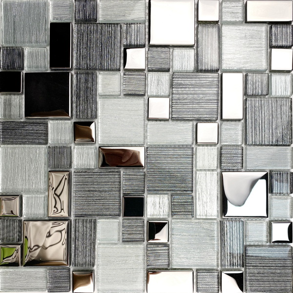 Crystal glass mosaic tile XGS MQ10, a combination of shimmer silk foil glass tile and electroplated decorative glass tiles. #wall tile, #bathroom tile, #kitchen tile, #backsplash tile, #accent wall tile. Impressively durable and easy to clean. This series of glass mosaic  tiles are made by Xmosaics Foshan factory, your reliable mosaic tile manufacturer, supplier and exporter.