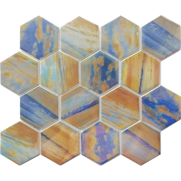 Recycled glass mosaic tile 3 inch hexagon tile XRG 3HX1092