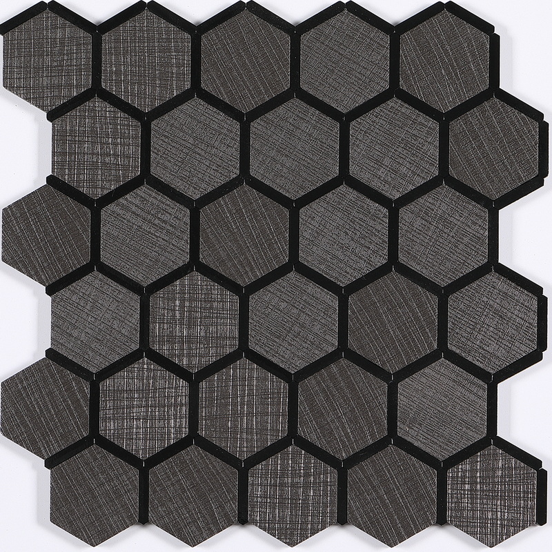 peel and stick aluminum composite mosaic tile film covered hexagon tile XAM MHX4201
