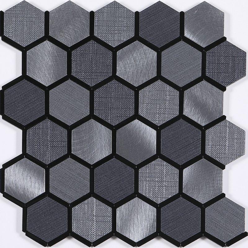 peel and stick aluminum composite mosaic tile film covered hexagon tile XAM MHX4202