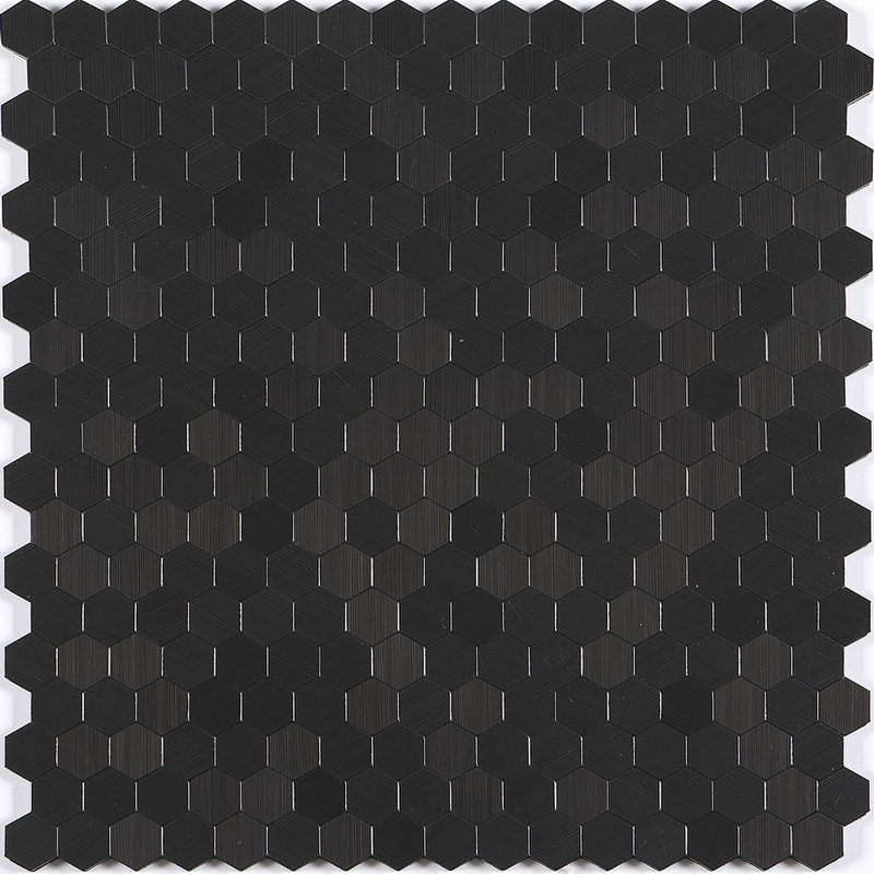 peel and stick aluminum composite mosaic tile small hexagon tile XAM SHX04 carbon black