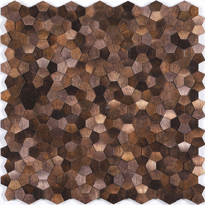 peel and stick aluminum composite mosaic tile irregular pentagon mosaic tile uneven mosaic XAM UPT10 antique khaki