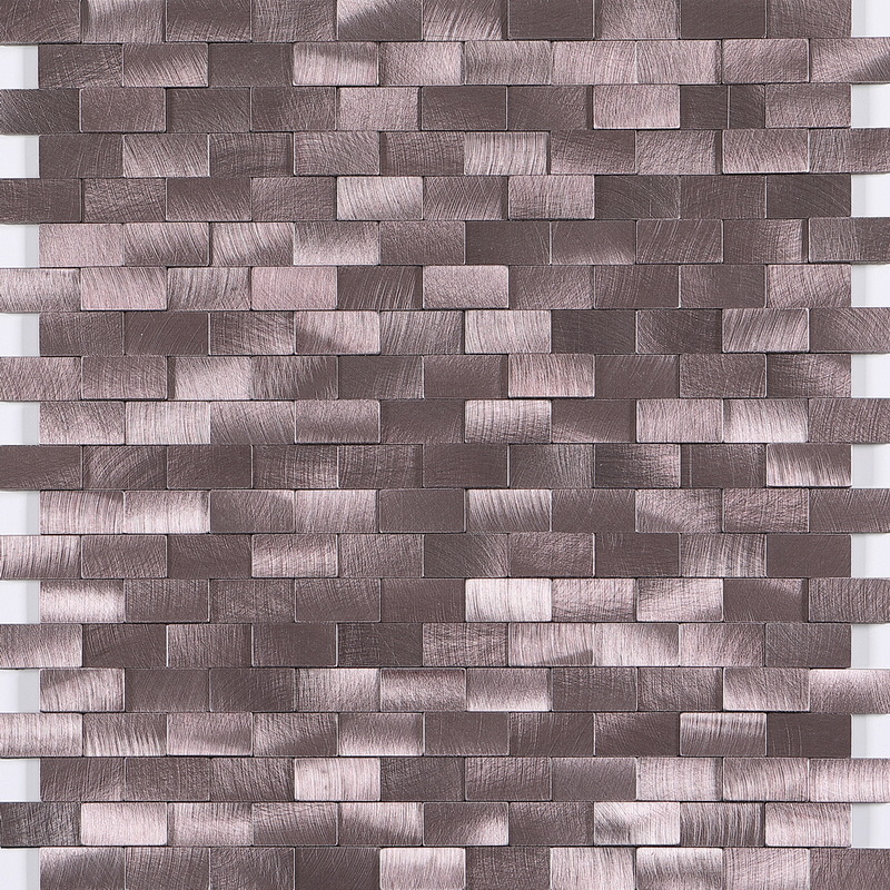peel and stick aluminum composite tile, mini brick mosaic tile, uneven aluminum mosaic tile, light purple. peel and stick mosaic tile is a simple, easy-to-install solution to update surface decors. these quality self-adhesive tiles are easy to handle, cut and maintain. do your project without glue and grout, and save your time, at a lower cost!