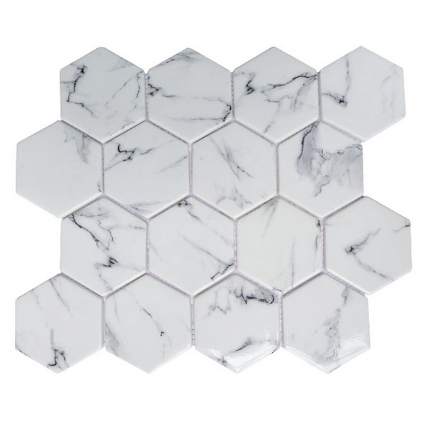 recycled glass mosaic tile 3 inch hexagon tile XRG 3HX378