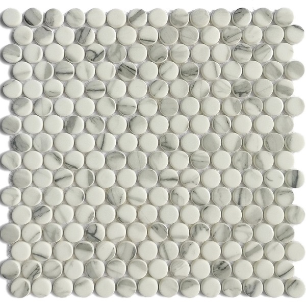 recycled glass mosaic tile dia. 20.5 mm penny round XRG 20P561