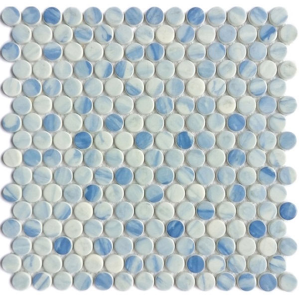 recycled glass mosaic tile dia. 20.5 mm penny round XRG 20P573