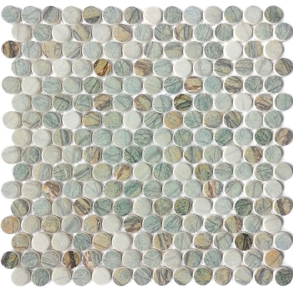 recycled glass mosaic tile dia. 20.5 mm penny round XRG 20P577
