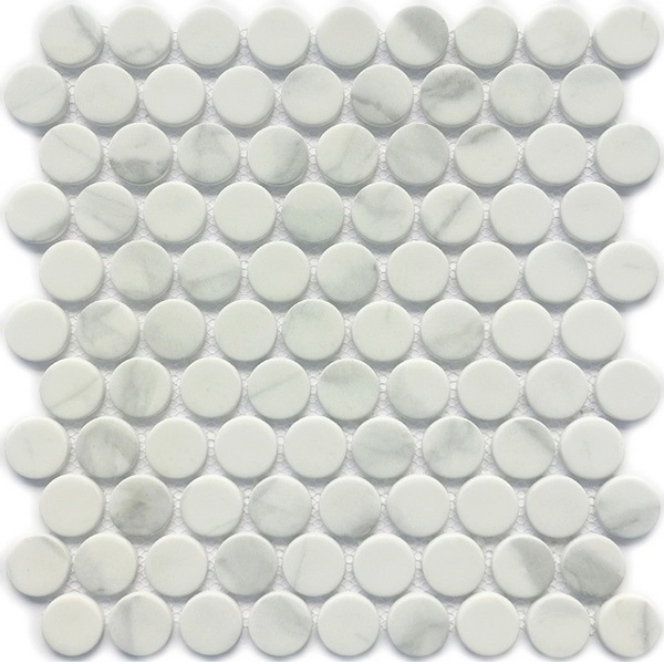 recycled glass mosaic tile dia. 31 mm penny round XRG 31P927