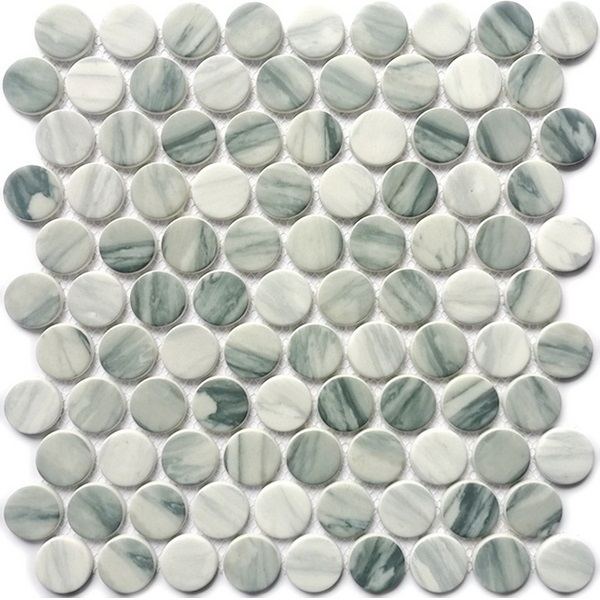 recycled glass mosaic tile dia. 31 mm penny round XRG 31P968