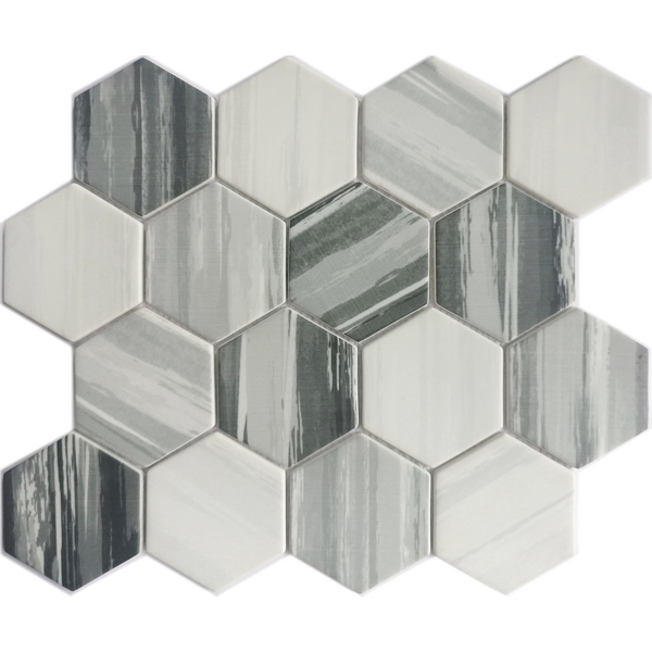 recycled glass mosaic tile 3 inch hexagon tile XRG 3HX1021