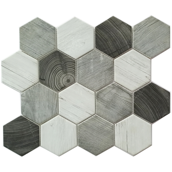 recycled glass mosaic tile 3 inch hexagon tile XRG 3HX127