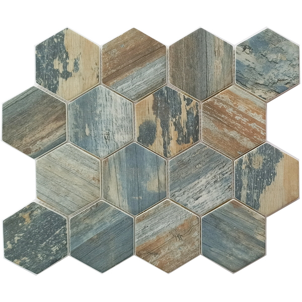 recycled glass mosaic tile 3 inch hexagon tile XRG 3HX221