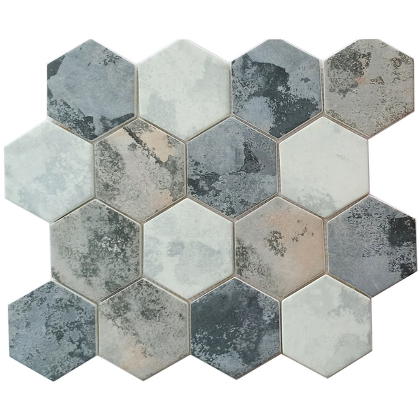 recycled glass mosaic tile 3 inch hexagon tile XRG 3HX300