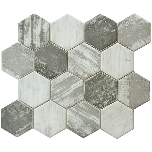 recycled glass mosaic tile 3 inch hexagon tile XRG 3HX335