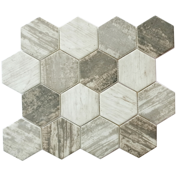 recycled glass mosaic tile 3 inch hexagon tile XRG 3HX336