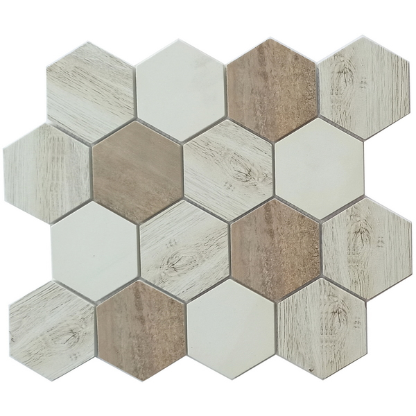 recycled glass mosaic tile 3 inch hexagon tile XRG 3HX648