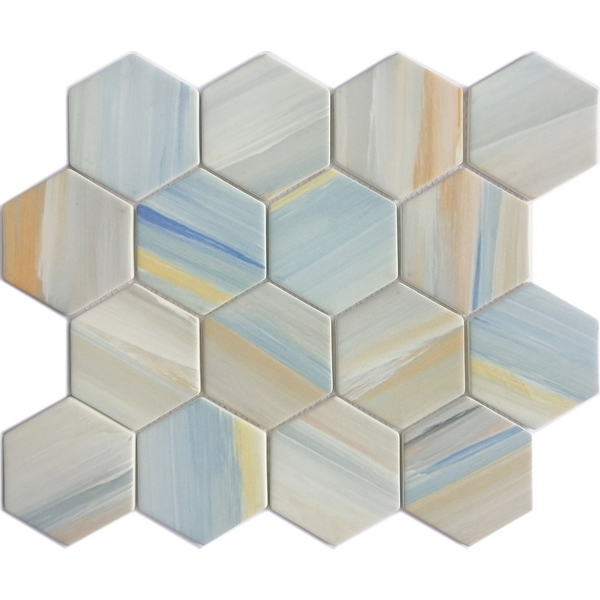 recycled glass mosaic tile 3 inch hexagon tile XRG 3HX991