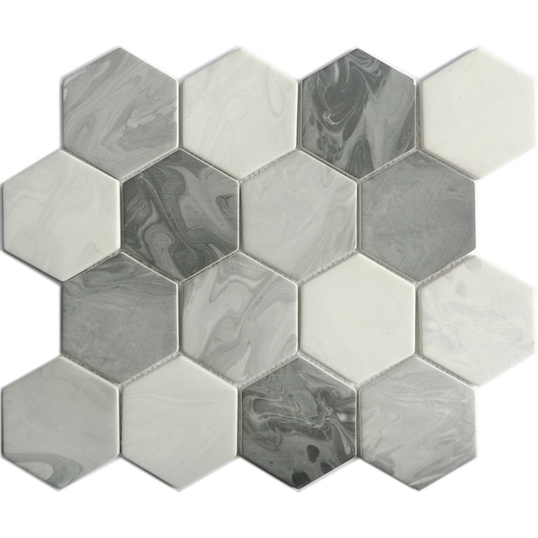recycled glass mosaic tile 3 inch hexagon tile XRG 3HX998