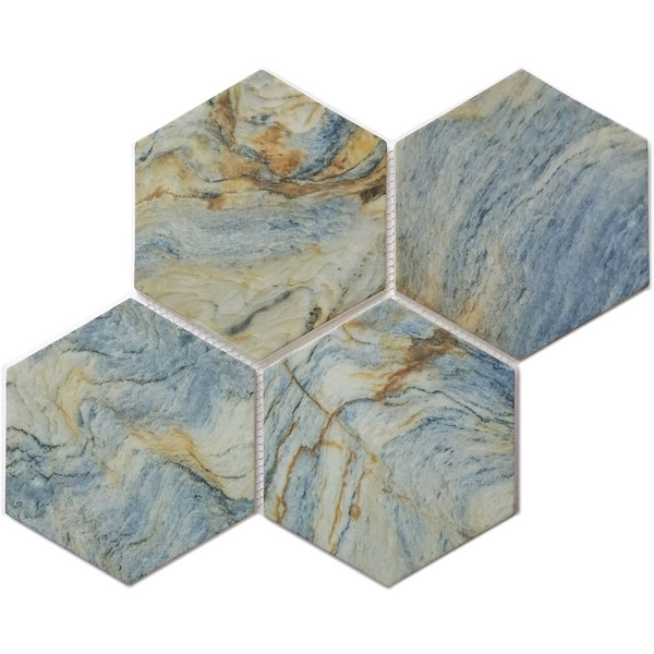 recycled glass mosaic tile 6 inch hexagon tile XRG 6HX830