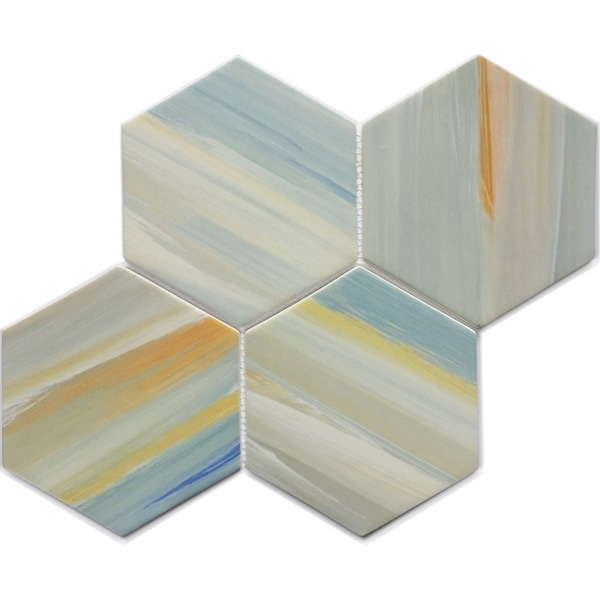 recycled glass mosaic tile 6 inch hexagon tile XRG 6HX978