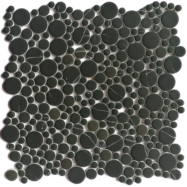 recycled glass mosaic tile multi-size penny round XRG MP702