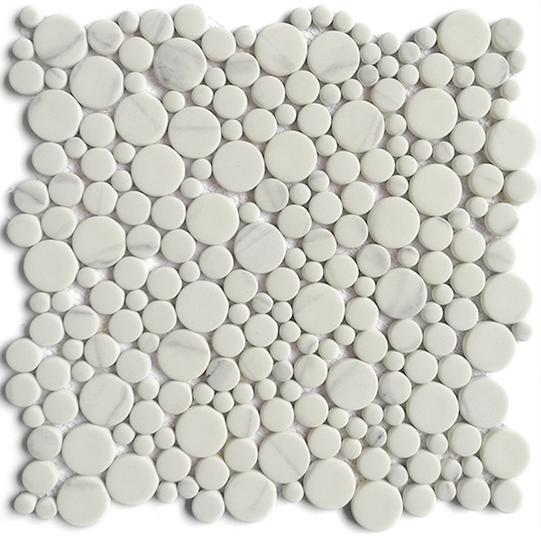 for commercial or residential use, interior or exterior, wall or floor, penny round series can be used for all your improvement needs. Our recycled glass tiles are customizable, including hundreds of different high temperature inkjet printings, a wide range of colors, glossy / glazed / frosted / antislip (grained) surfaces, sizes and patterens. Please contact us to find out more. This series of mosaic tiles are made by Xmosaics Foshan factory, your reliable supplier of mosaic tiles.